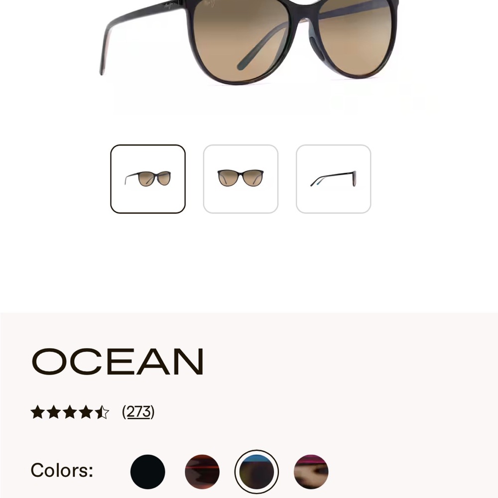 Maui Jim Black and Brown Sunglasses Oversized Cat-Eye